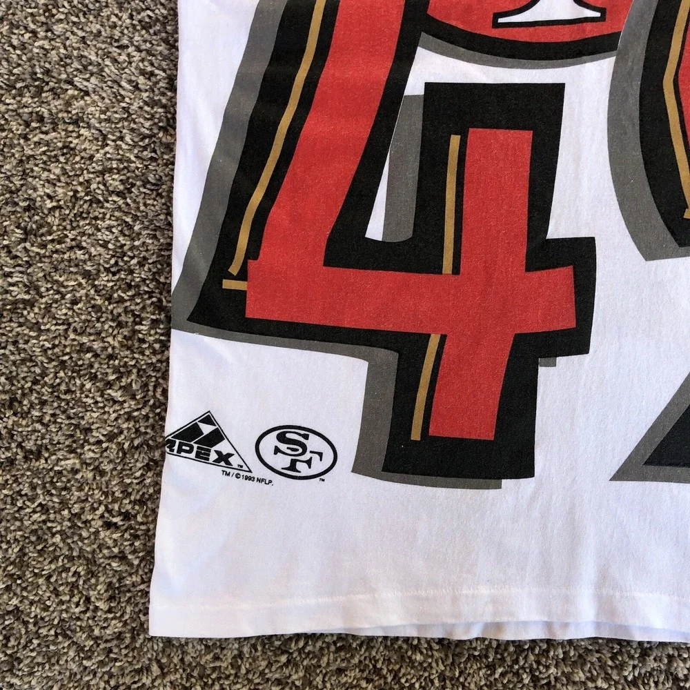 Vintage RARE 1993 San Francisco 49ers All Over Print T-Shirt Mens L Apex One NFL